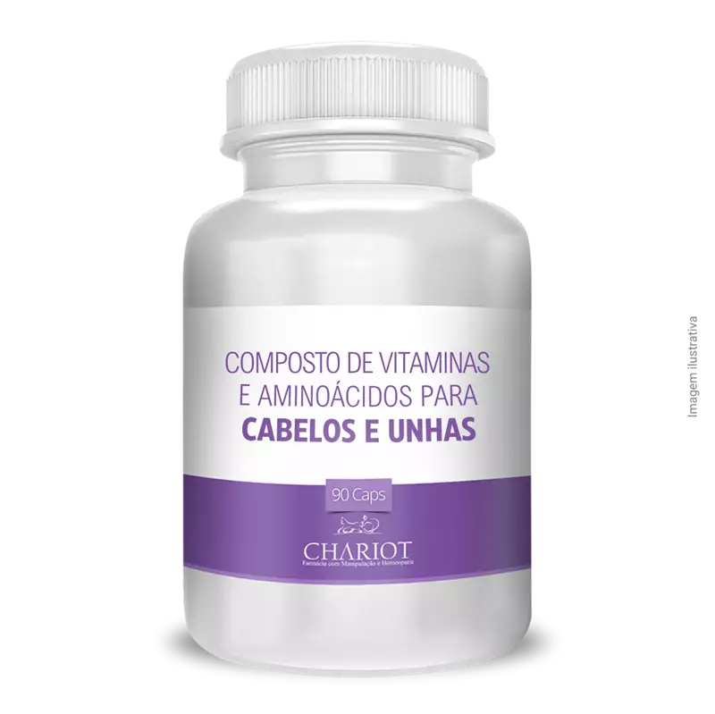 Composto de Vitaminas e Aminoácidos para Cabelos e Unhas 90 Cápsulas 