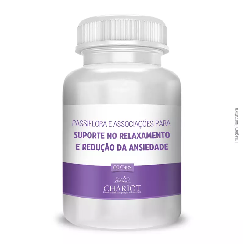 Passiflora e associações para suporte no relaxamento e redução da ansiedade 60 cápsulas